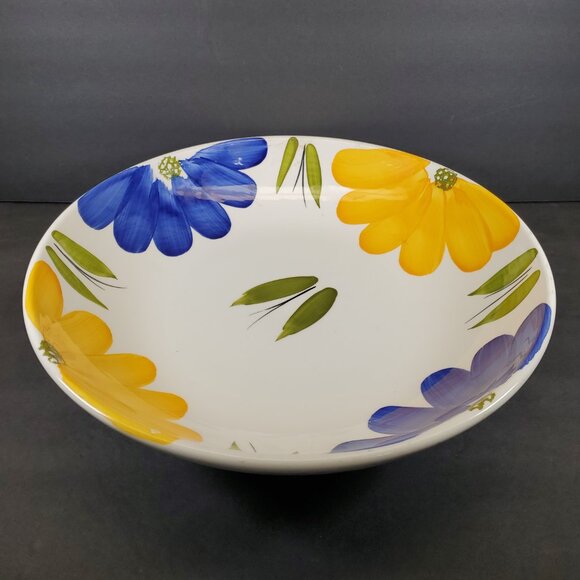 Hand-Painted “Italian Daisy” Serving Bowl by Maxam Italy La Primula Serving Bowl - Picture 5 of 6